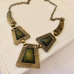 Brushed Hammered Gold Necklace